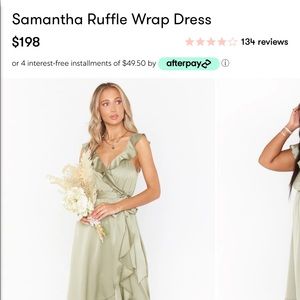 Show Me Your Mumu Samantha Wrap Midi Dress - Moss Green Luxe Satin